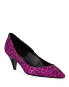 Metallic Sequin Kitten-heel Pumps