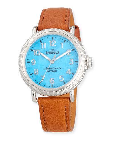 38mm Women's Runwell Coin Edge Watch, Blue