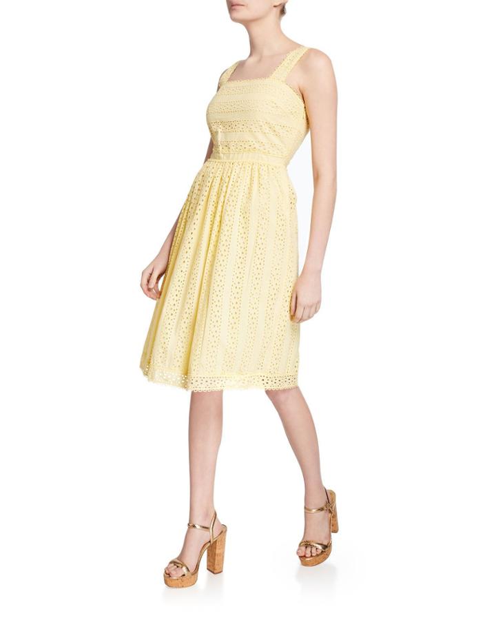 Sleeveless Eyelet Cotton Dress