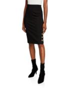 Russi Golden-buttoned Jersey Pencil