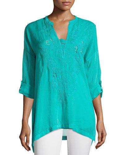 Lusana Georgette Embroidered Blouse,