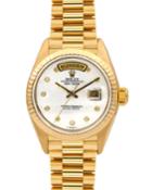Pre-owned 36mm 18k Diamond Day-date Bracelet Watch