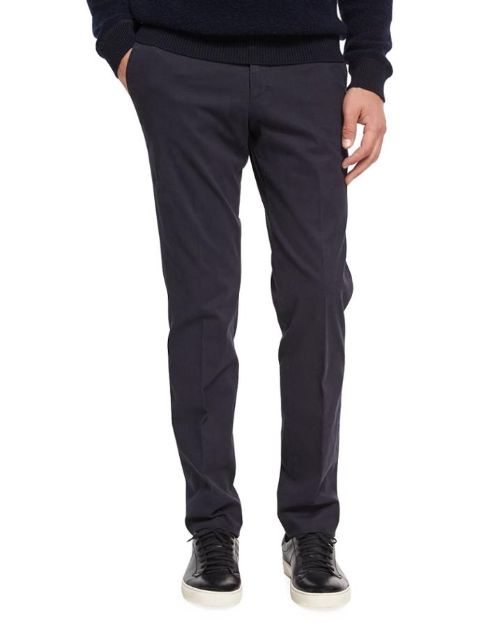 Flat-front Garment-wash Pants