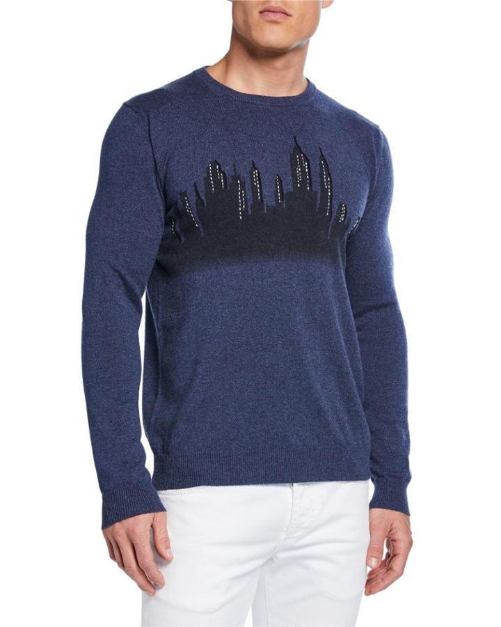 Men's Hand-embroidered New York Skyline