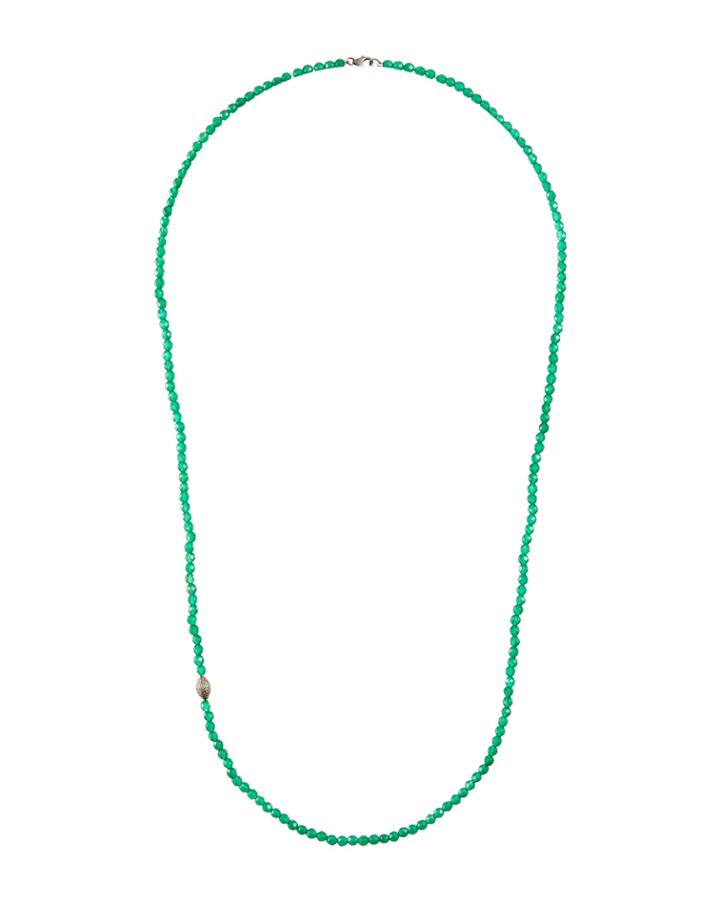 Green Onyx Necklace & Pave Diamond,