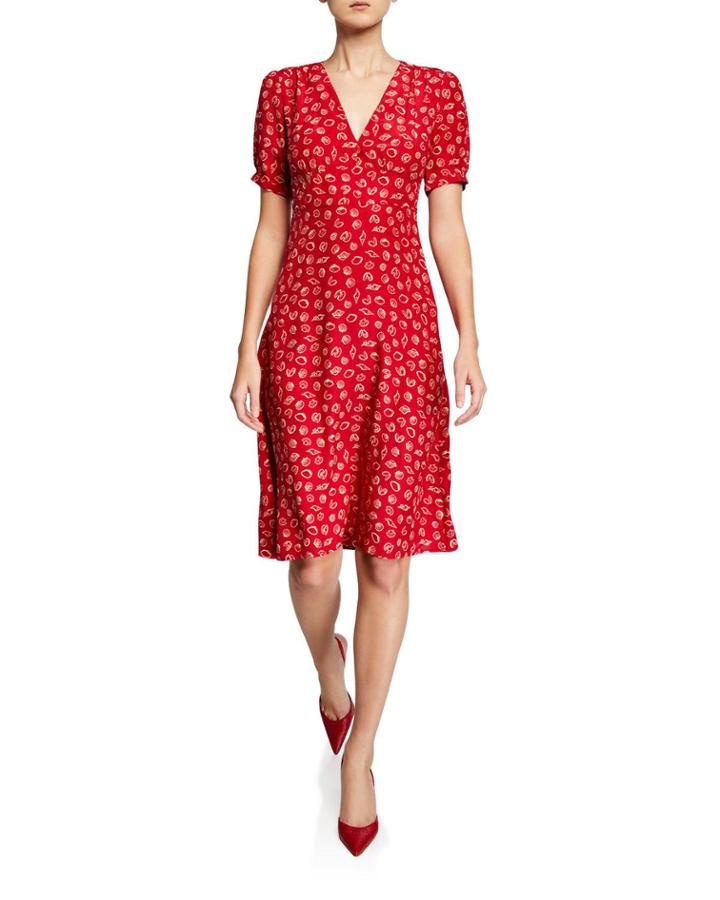 Paula Seashell-print V-neck