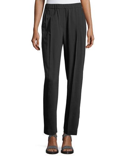Stretch-wool Pull-on Pants