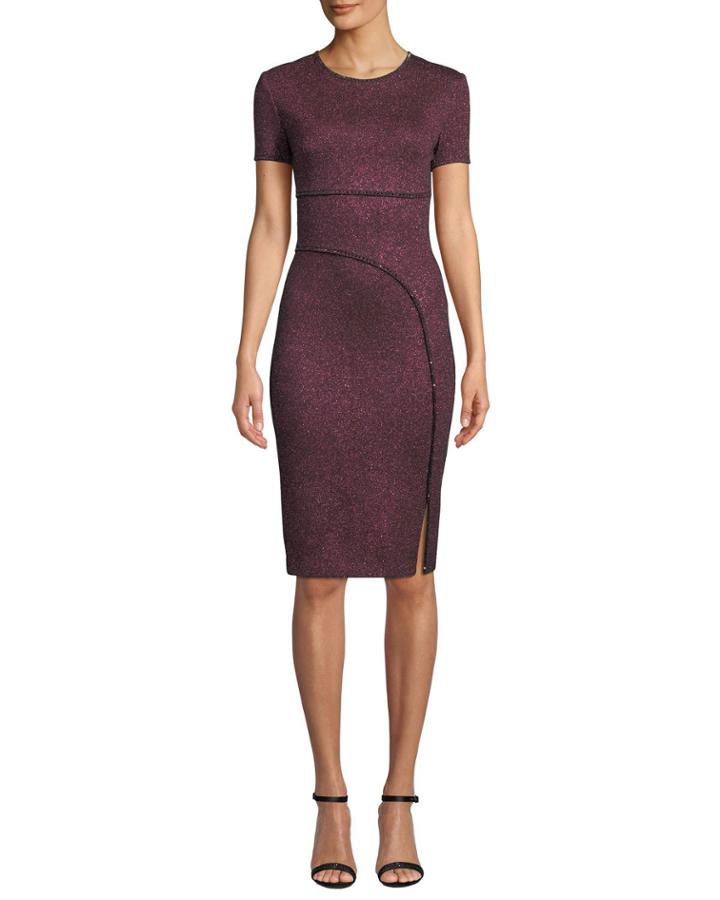 Mod Metallic Knit Body-con Dress