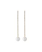 Linear Pearly Dangle Earrings