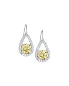 Teardrop Crystal Dangle Earrings, Yellow