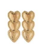 Heart Drop Earrings, Gold
