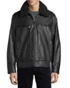 Amherst Faux-leather Bomber Jacket