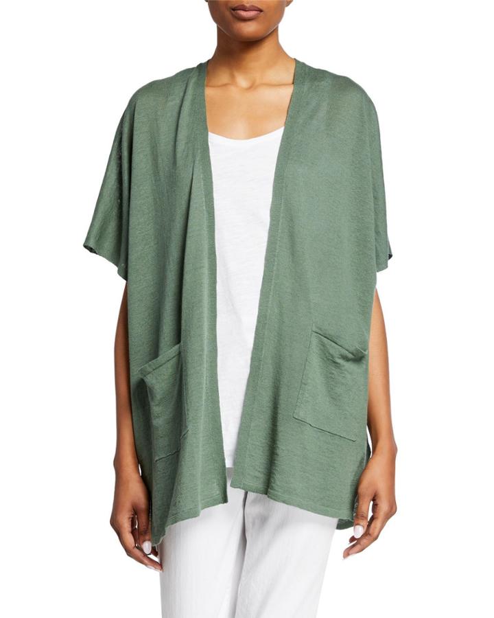 Organic Linen/cotton Short-sleeve Cardigan