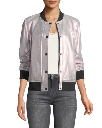 Sueded Leather Bomber Jacket