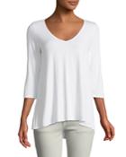 3/4-sleeve Soft V-neck Tee