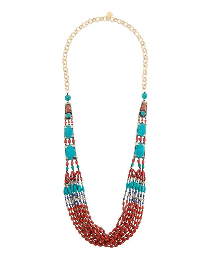 Multi-strand Coral & Turquoise Necklace