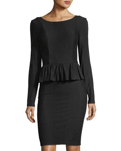 Florence Long-sleeve Peplum Dress