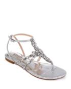 Hampden Crystal Embellished Metallic Suede Flat
