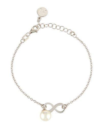 8mm Pearl Chain Bracelet W/ Infinity