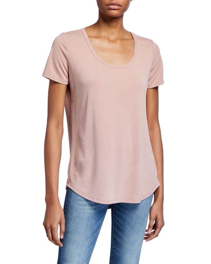 Scoop-neck Short-sleeve Top