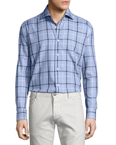 Classic-fit Regular-finish Plaid-print Sport