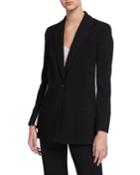 Track-striped Wool Blazer