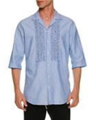 Oxford Relaxed Shirt W/ Ruffled Bib