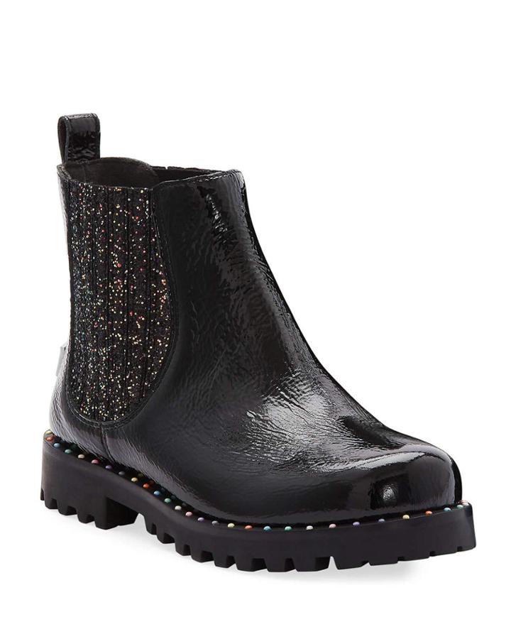 Lara Rainbow Studded Patent Leather Boots, Baby/toddler/kids