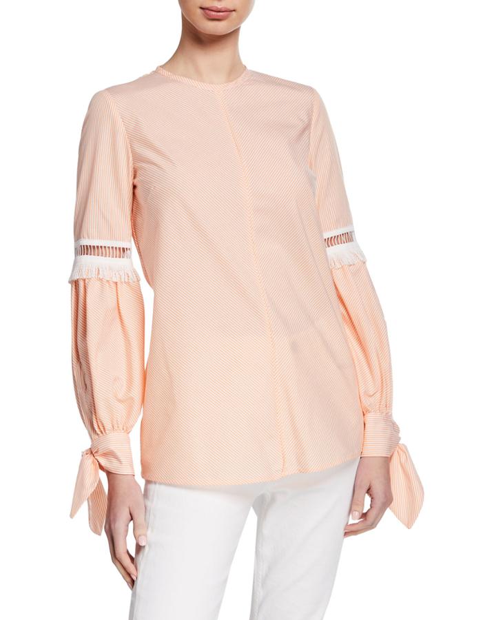 Fringe Inset Long-sleeve