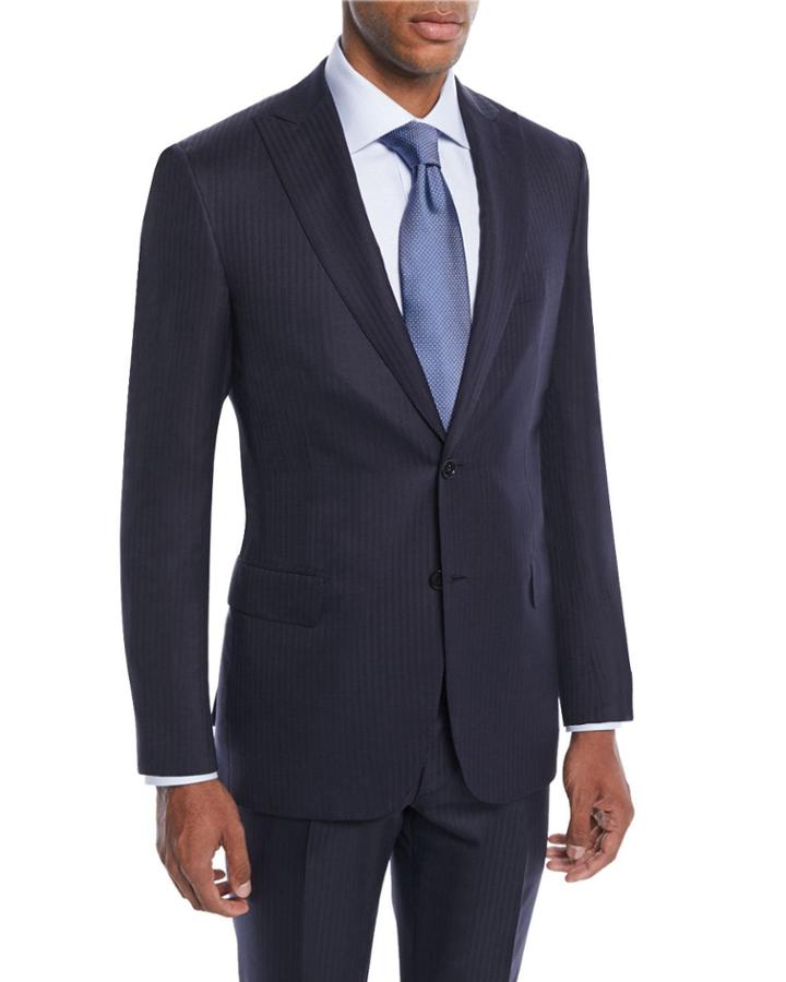 Men's Tonal Stripe Wool-silk Two-piece