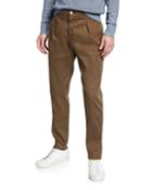 Men's Linen-cotton Pleated Pants