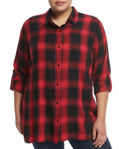 Ls Button Up Blouse,