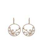18k Rose Gold Diamond Hoop-drop Earrings