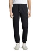 Leland Jacquard Drawstring Pants, Navy
