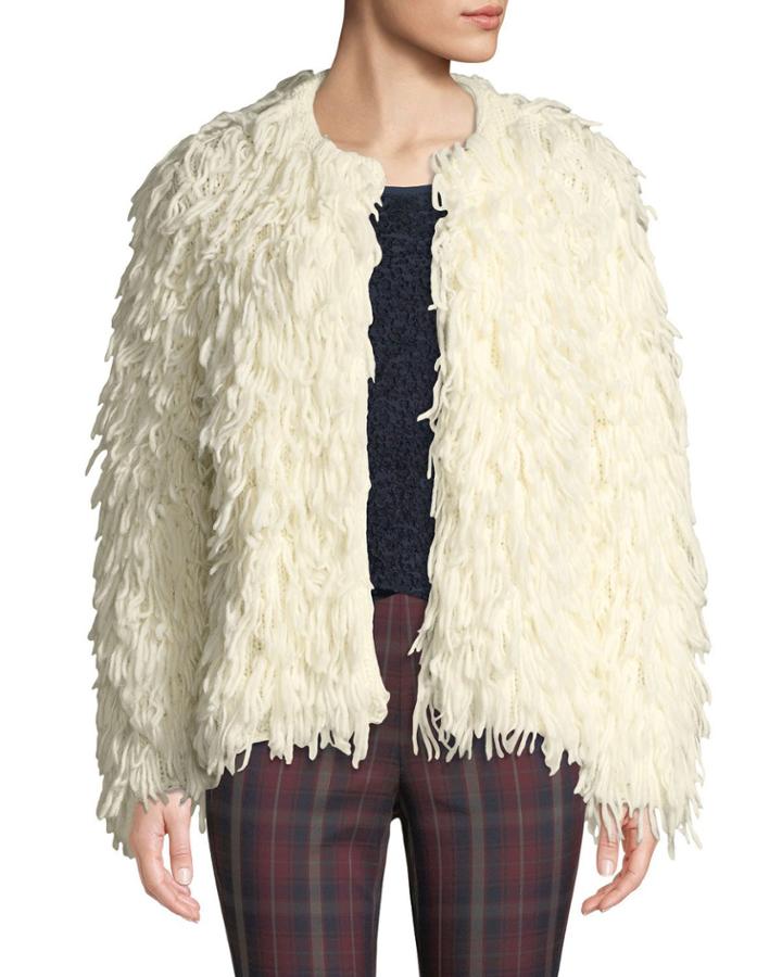 Amber Shaggy Wool Fringe Jacket