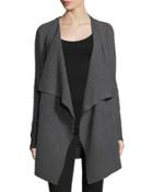 Cashmere Cable-knit Cardigan, Gray