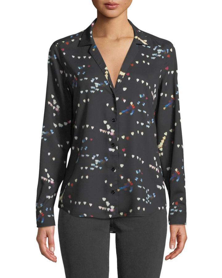 Adalyn Refracted Heart Button-down Blouse