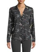 Adalyn Refracted Heart Button-down Blouse