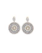 Mixed-bead Circular Clip Earrings