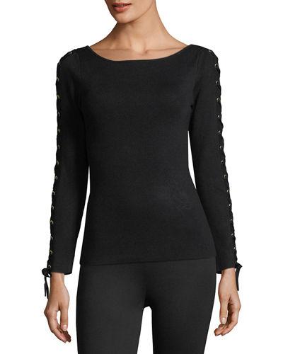 Sweater W/lace-up