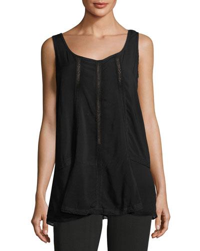Lace-inset Scoop-neck Tank