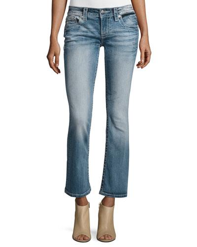 Boot-cut Fleur De Lis Ankle Jeans, Vintage