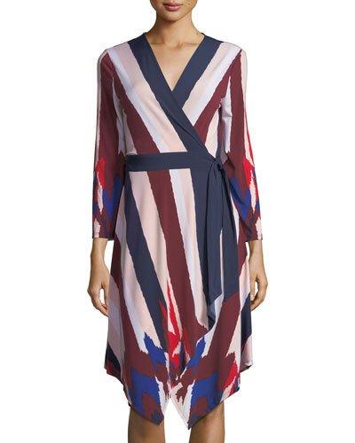 Long-sleeve Asymmetric Wrap Dress