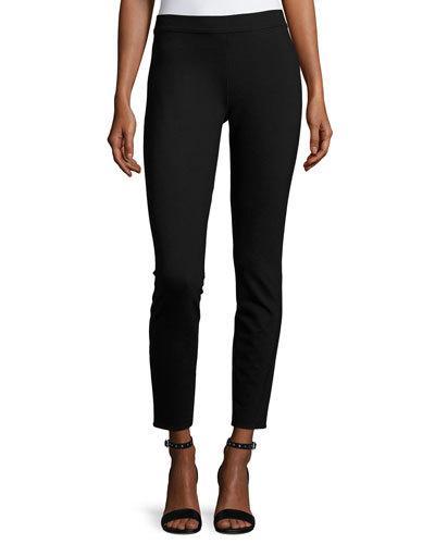 Skinny-leg Heavy-ponte Pants, Black