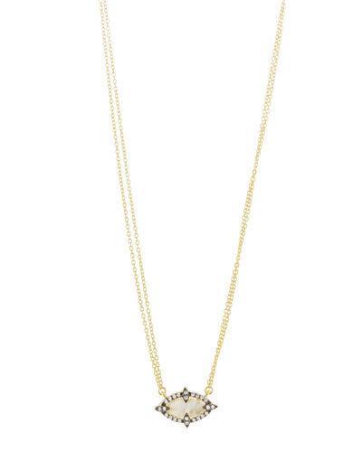 Iridescent Marquise Double-strand Pendant Necklace