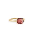 Murano 18k Oval Pink Tourmaline Solitaire Ring,