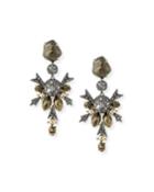Baroque Pearly Crystal Statement Clip-on Earrings