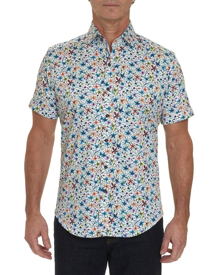 Men's Calico Floral-print Button-down