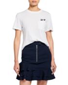 Short-sleeve Crewneck Tee With Eye Embroidery