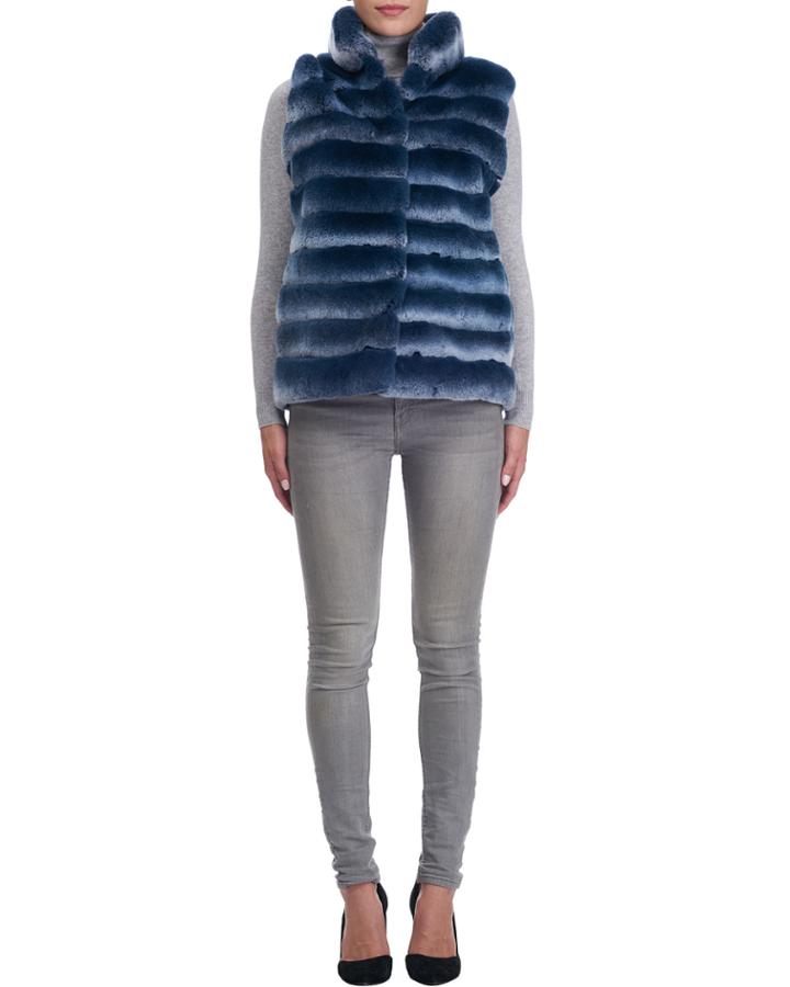 Stand-collar Rex Rabbit Fur Jacket